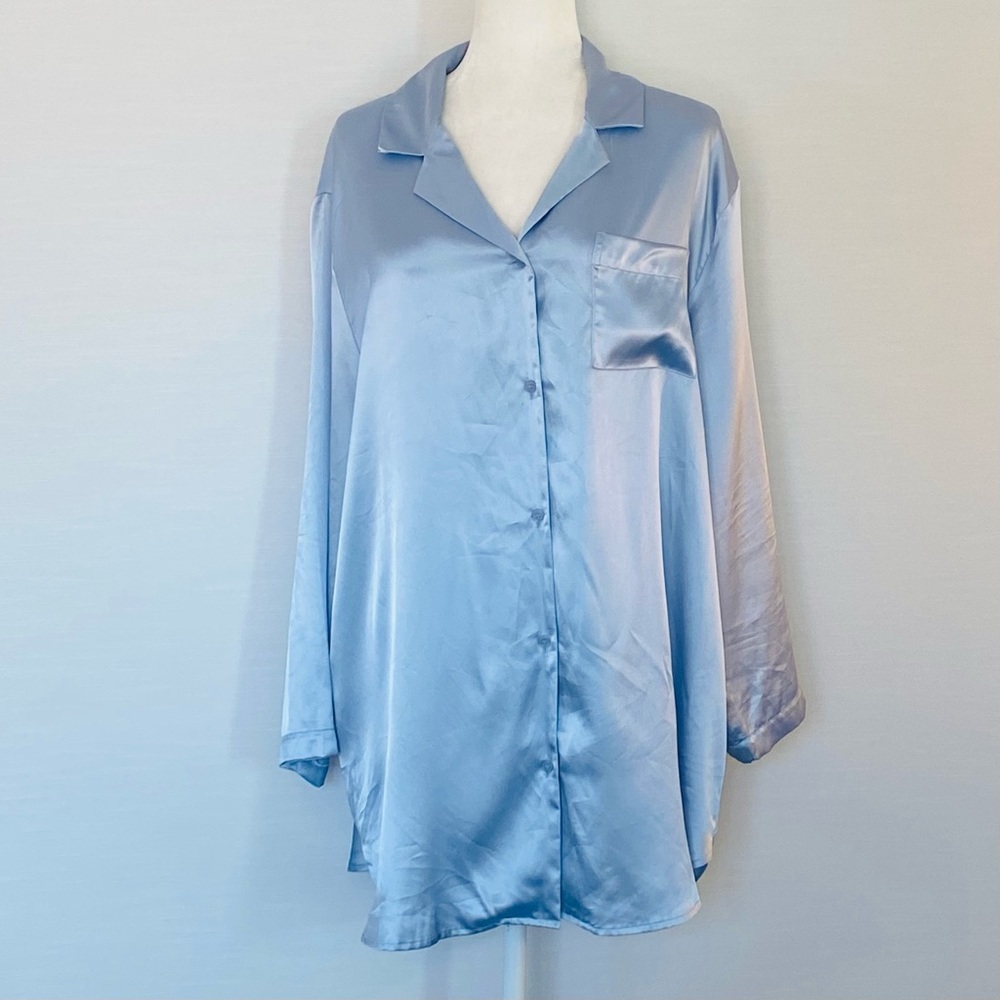 Victoria's Secret Light Blue Satin Pajama dress